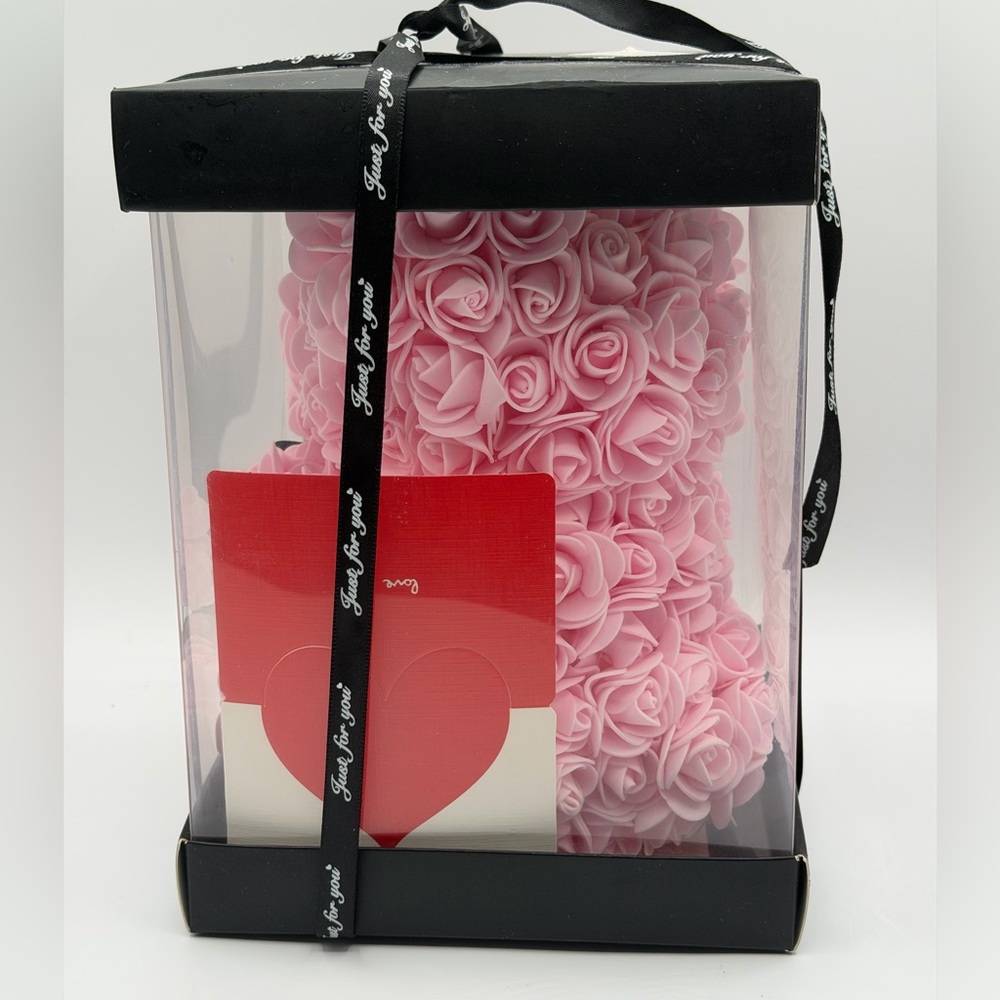 Brand New Pink Rose Teddy Bear in Gift Box - Picture 3 of 7